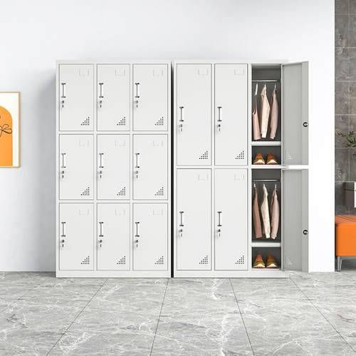 工厂钢制更衣柜员工宿舍储物柜带锁鞋柜浴室换衣柜办公室衣柜
