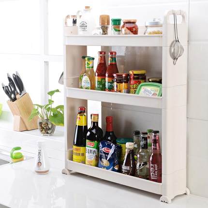 带厂家间直销滑轮可移动缝Y1603隙收纳厨房厕所夹缝架整理柜隙置