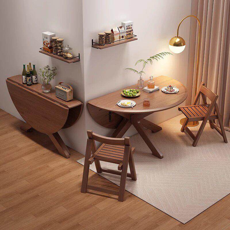 新中式实木可折叠2026新款小户型圆餐桌椅组合家用小圆桌吃饭桌子,住宅家具,实木餐桌,淘宝优惠券,粉丝福利购,淘宝优惠卷