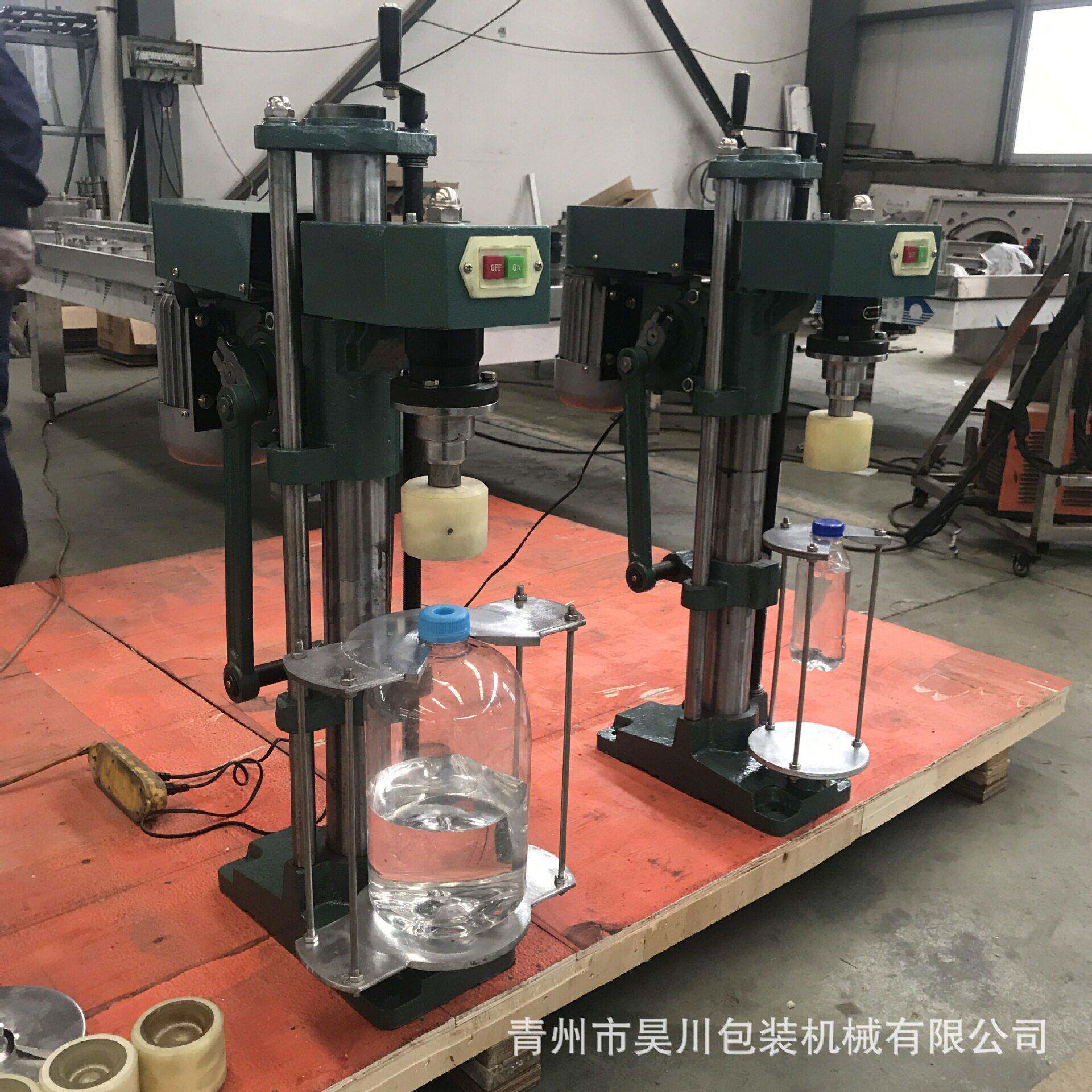 半自动电动台式矿泉水饮料冰红茶玻璃水挂脖塑料盖旋盖机封口机