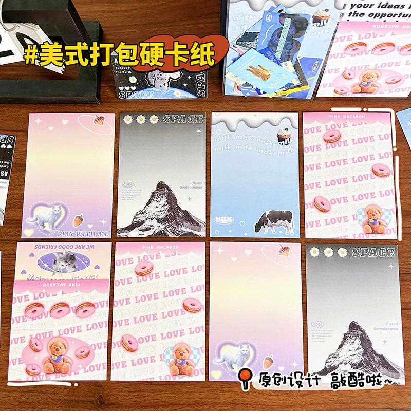 新款直销美式卡头卡背ins韩系打包材料小卡礼品包装装饰卡片贺卡