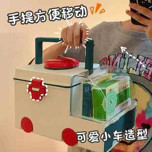 家用收纳箱可爱药品收纳盒儿童桌面药箱宝宝药物箱子医药箱家庭装
