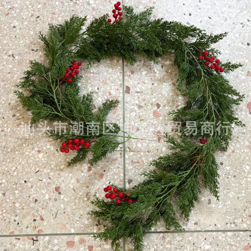 新品圣诞节装饰品仿真松柏藤条蔓绿色清新自然家居摆件