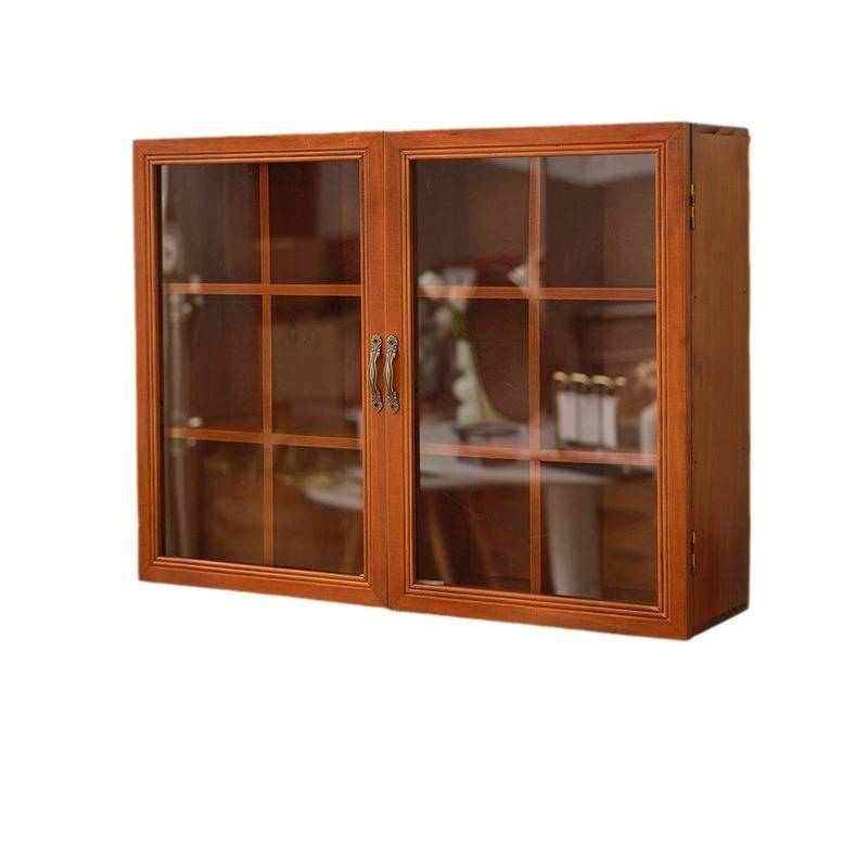 柜实木收纳复古收纳盒杯桌面马克家用杯子餐厅展示架古玩茶具防尘