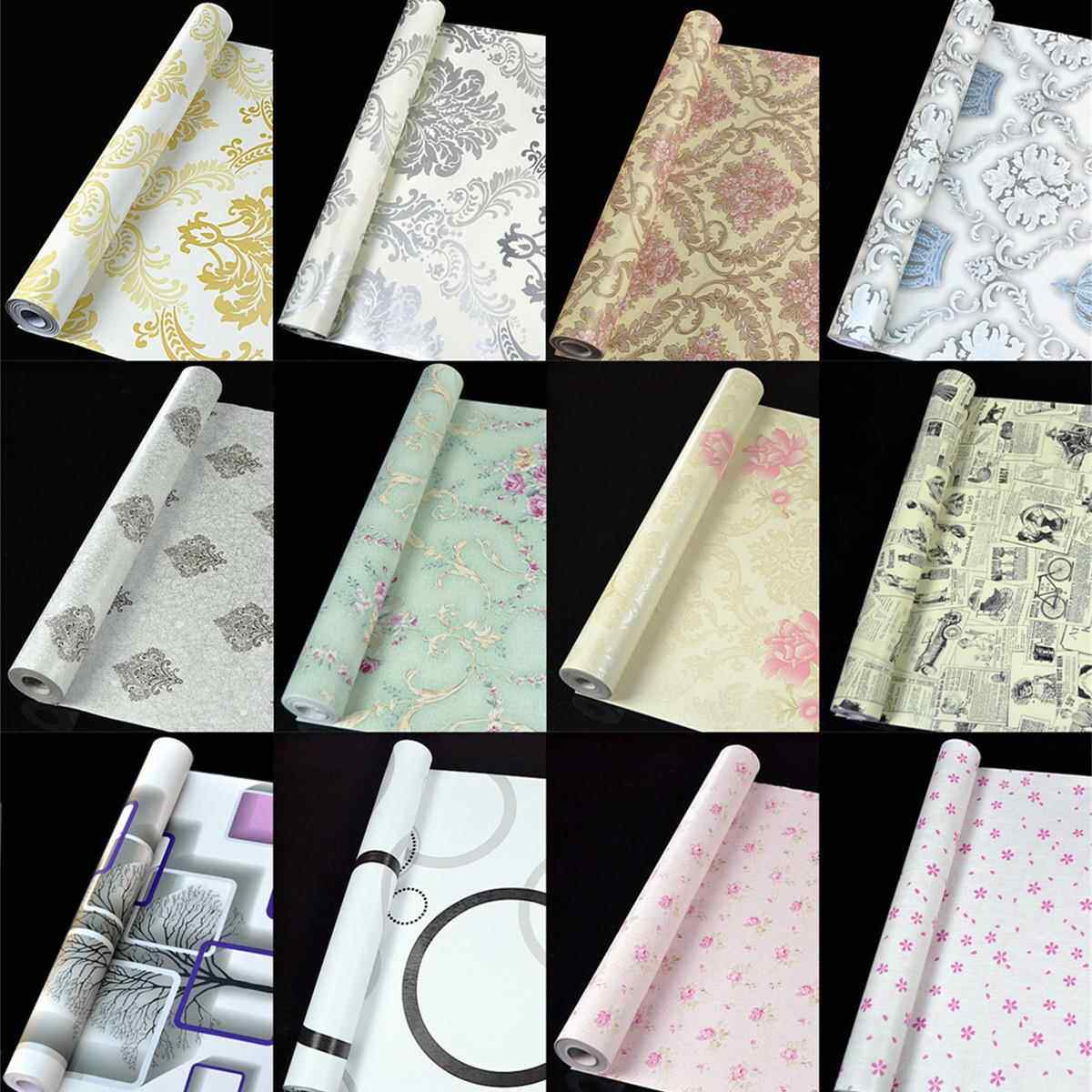 欧式碎花大花自粘墙纸大马士革自贴壁纸奢华田园风客厅卧室装修贴