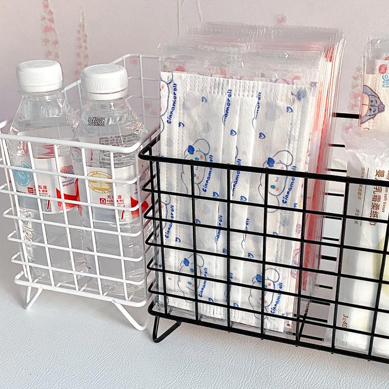 ins办公室白色铁艺收纳脏衣篮