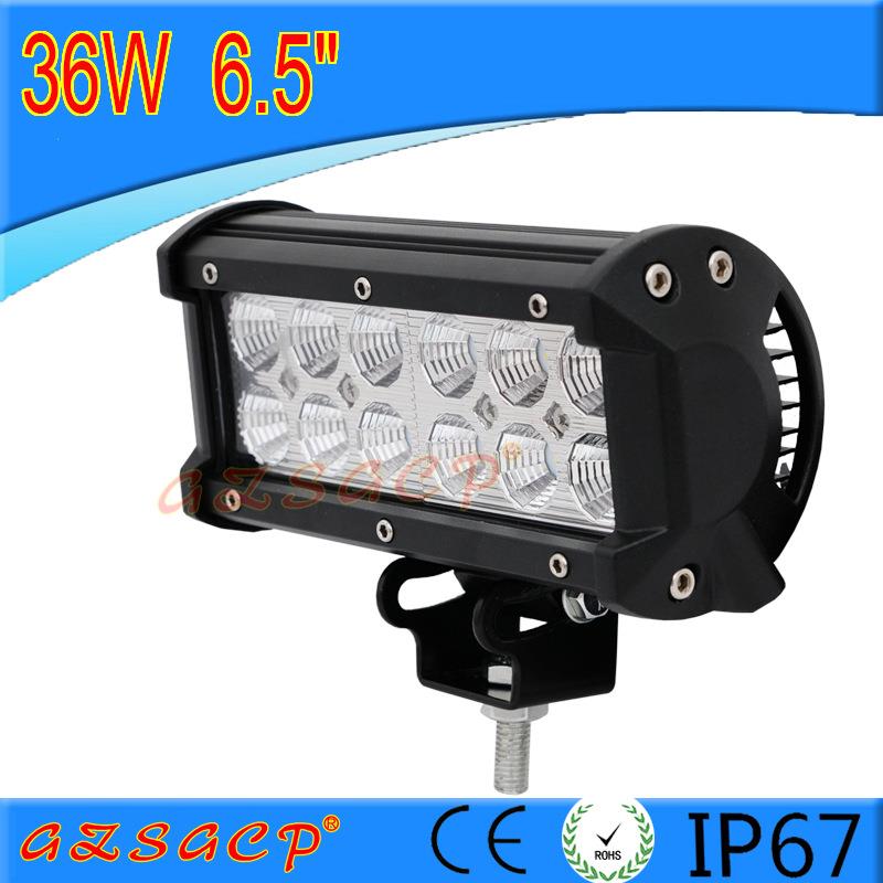 汽车LED长条工作灯三目款36W 越野车顶射灯 前杠中网卡车灯12V24V