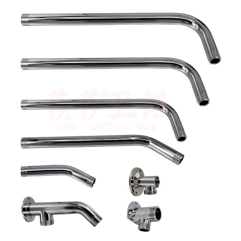 顶喷花洒杆转换头不锈钢连接杆接口配件暗装改明装浴池横杆固定座