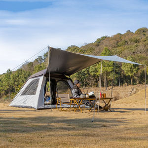 三只小驴帐篷户外3-4人全自动帐篷加厚黑胶防晒野外露营野餐帐篷