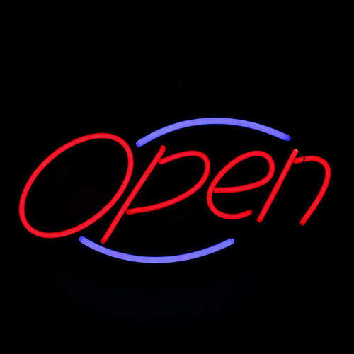 open椭圆柔性发光霓虹灯带广告牌悬挂式装饰LED灯牌