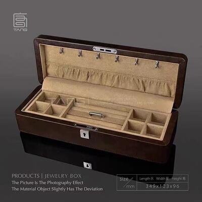 东与西 超纤皮革木胚首饰盒首饰箱珠宝盒珠宝收纳箱JB741