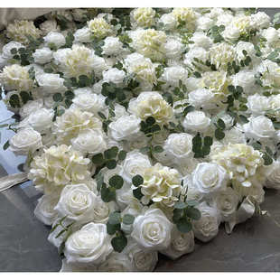 Flower wall 婚庆会场装饰仿真玫瑰花墙 人造花墙背景墙装饰布置