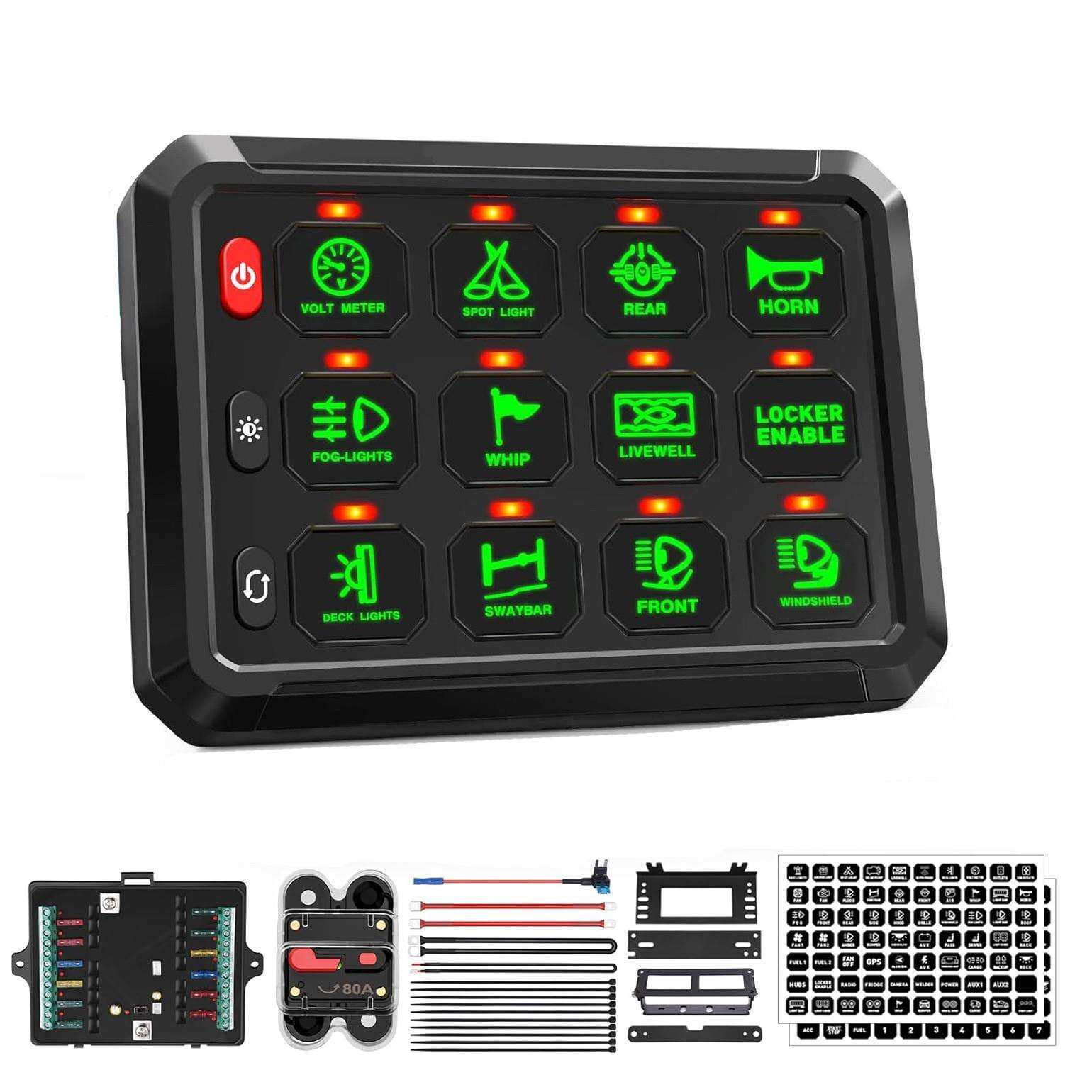 牧马人吉普汽车8位自动调光开关面板 触摸光感调节器控制盒箱线束