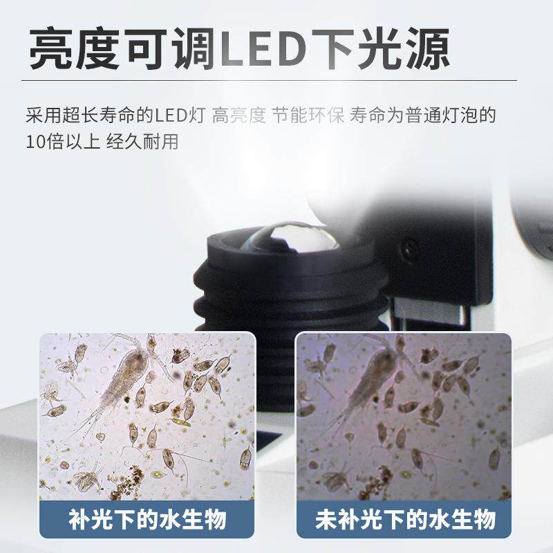 生物显微镜专业高倍光学螨虫水藻看鱼病水生物水产养殖1600倍学生