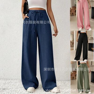 Beautiful women's wide leg lace up pocket pants