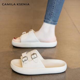 外穿沙滩凉鞋 女秋季 休闲厚底一字拖 KSENIA官方店2025新款 CAMILA