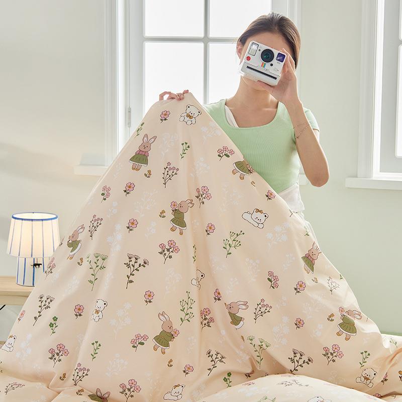 儿童小萌清新丨宠卡OOR单通40支全棉四件套印时尚动物花被套床床