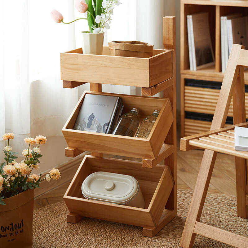 实木收纳厨房多格蔬菜展示架客厅陈列架置物架耐用木质杂物餐厅,收纳整理,整理架/置物架/收纳架,淘宝优惠券,粉丝福利购,淘宝优惠卷