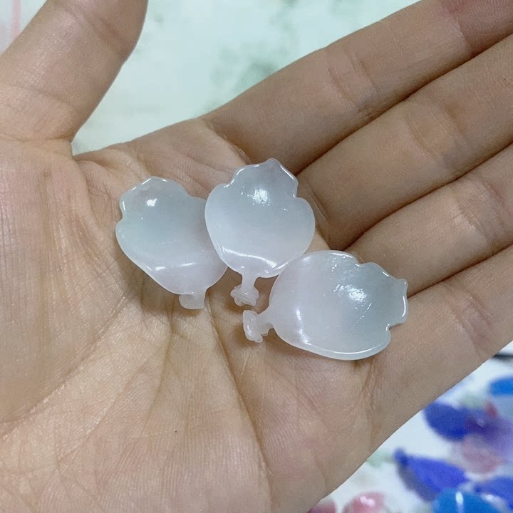 老料器花瓣汉服发簪渐变凤翎10片