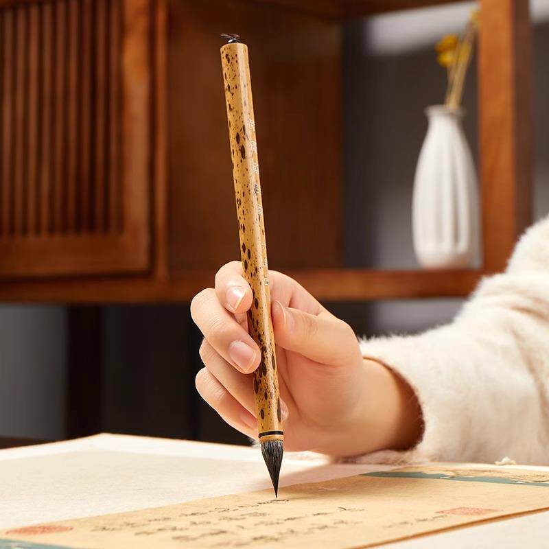 六品堂鸡距笔小楷狼毫毛笔字书法紫羊兼毫成人软笔手工缠纸工艺