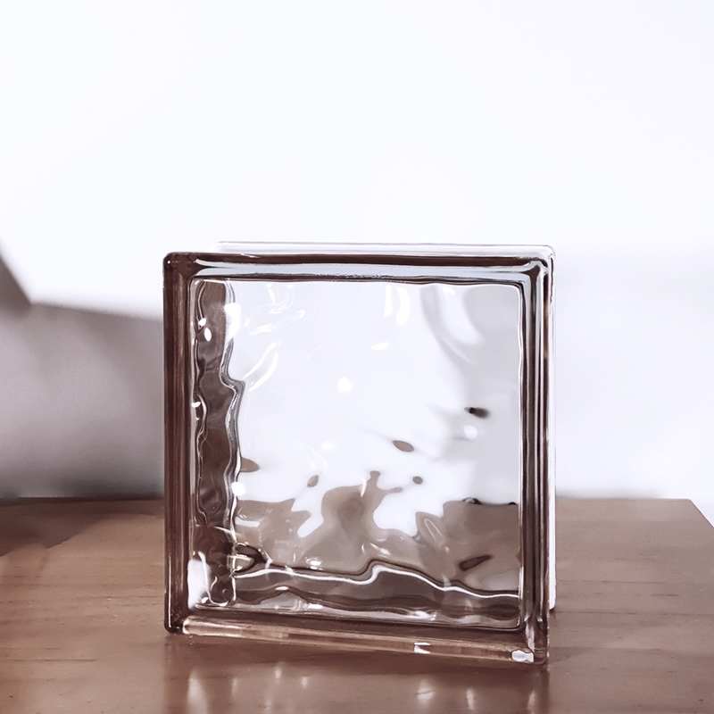 印尼进口边彩灰色半透明方形透光云雾纹空心玻璃砖隔断墙水晶砖