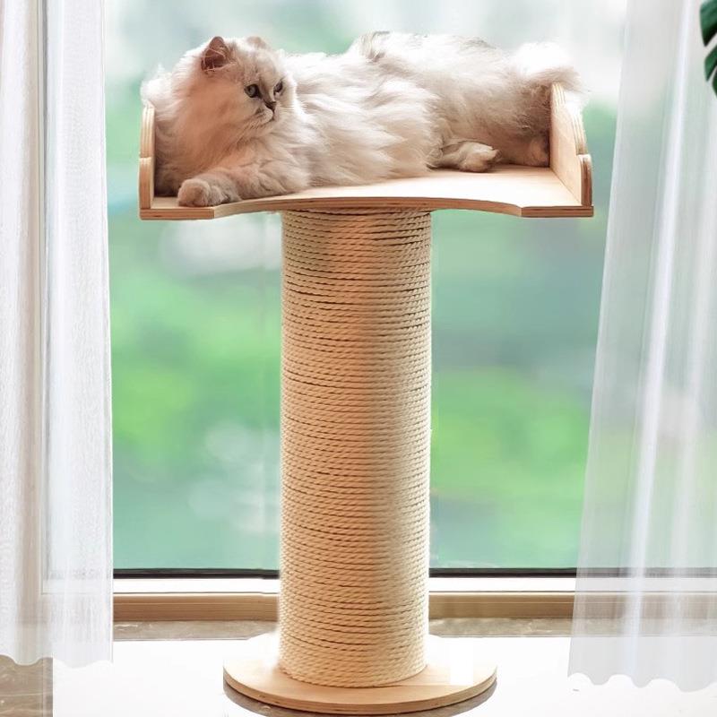 吸盘猫爬架飘窗专用小不占地猫窝观景台靠墙阳台猫抓柱实木猫屋树