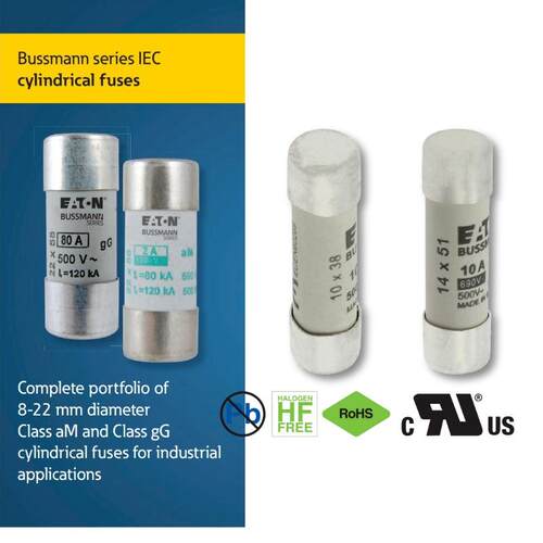 bussmann工业熔断器C14G2S 2A-50A 400-500V gG/gL和aM CH14导轨