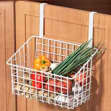 葱姜蒜收纳盒橱柜门内挂篮厨房柜门后带挂钩置物篮吊篮门挂置物架