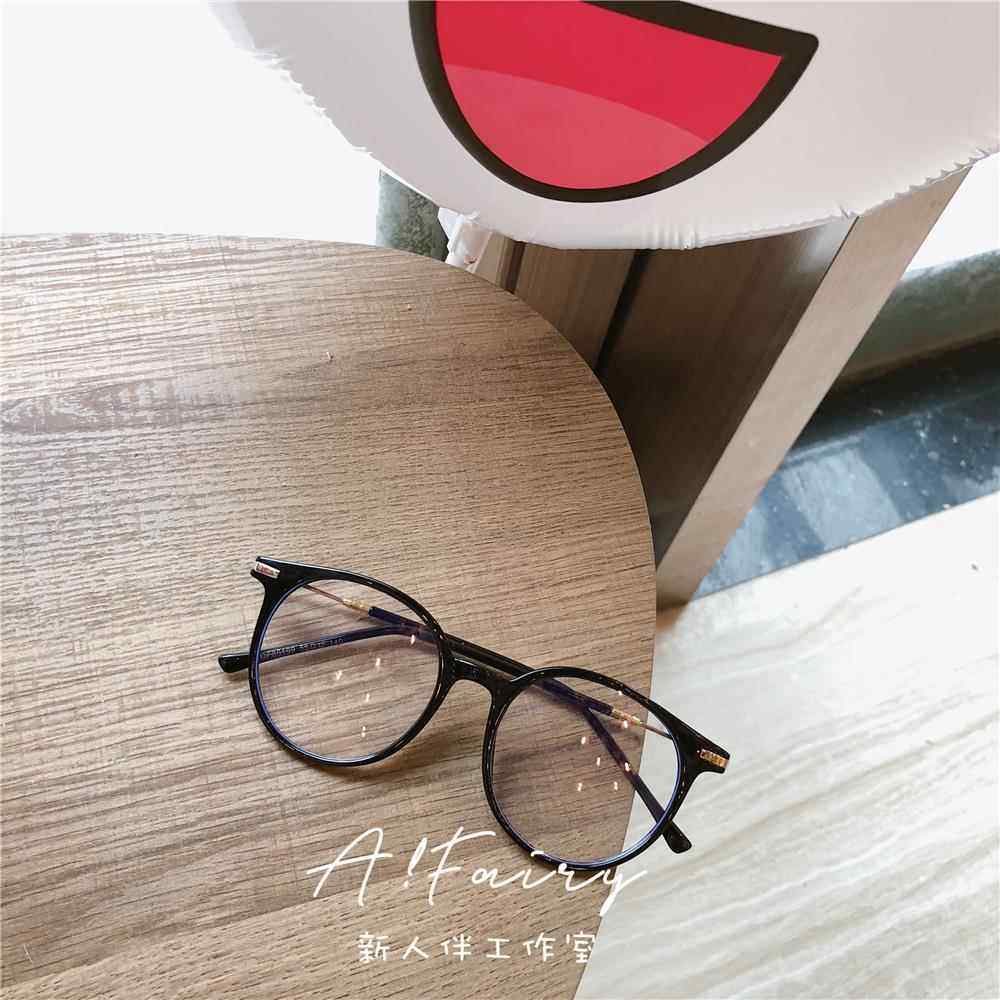 高档防蓝光辐射近视ins素眼镜韩女版潮覆框古颜眼镜网红款圆脸有