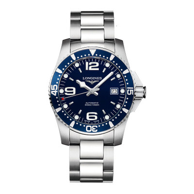 浪琴康卡斯手表蓝面表径39mm自动机械男款腕表9.5新L3.641.4.96.6