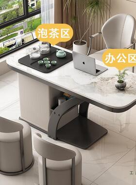 轻用奢岩板阳台茶TJQ桌椅组合现代小型几客厅户家小茶台烧水壶茶