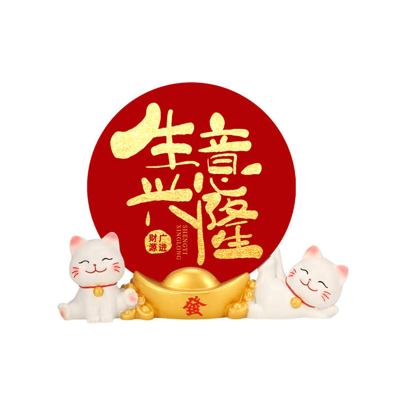 招财猫流沙画摆件个性来图制作居家办公玄关装饰摆件电视柜摆台画图片