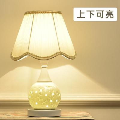 高端大气台灯卧室浪漫时尚简约复古风花朵主卧床头台灯可调节亮度