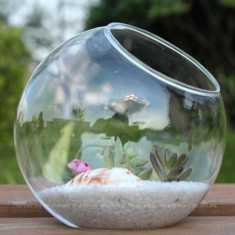 厂家定制斜口玻璃花微景观多肉植物生态造景水培花器婚庆用品