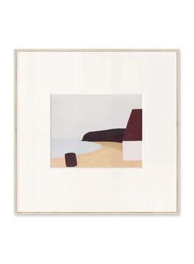 海边北欧风景艺术装饰画小众简约挂画现正方形组合名宿文艺壁画