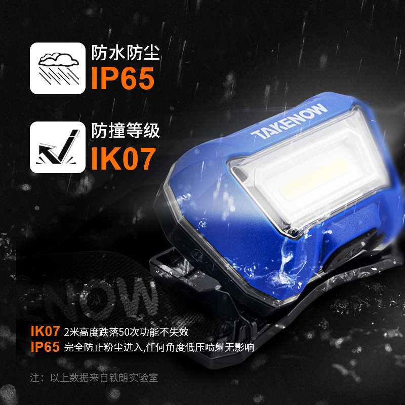 TAKENOW铁朗HL001感应头灯充电汽修维修工作灯高亮泛光防水防摔