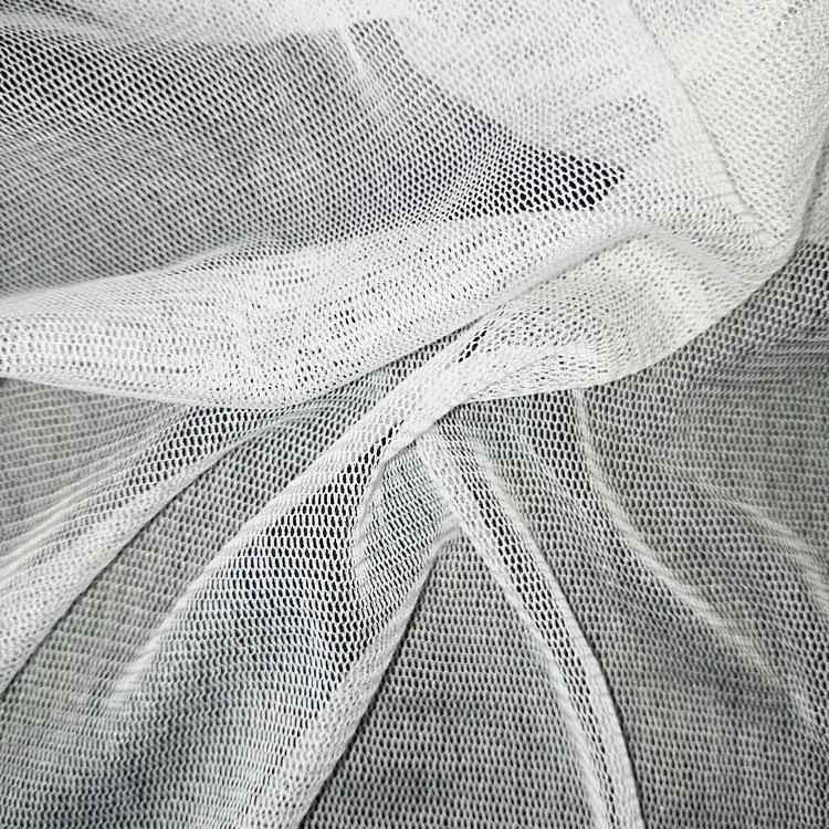 直销新款婚纱礼服白色真丝针织网眼纱布30g超薄漏透网纱130cm真丝