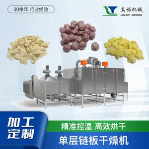 机械热风循环烘箱单层链板式大型膨化食品坚果烘干机