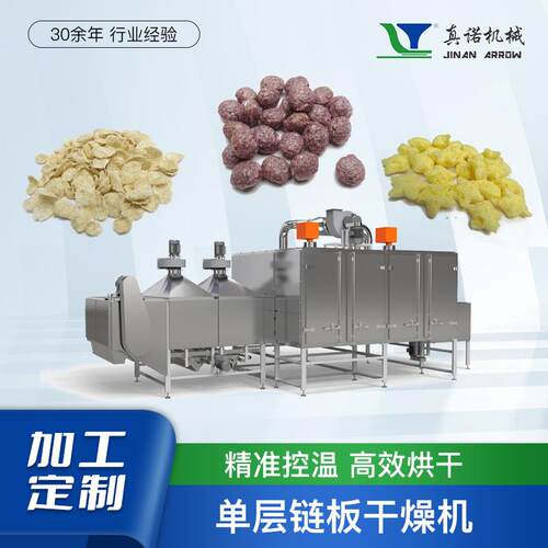 机械热风循环烘箱单层链板式大型膨化食品坚果烘干机