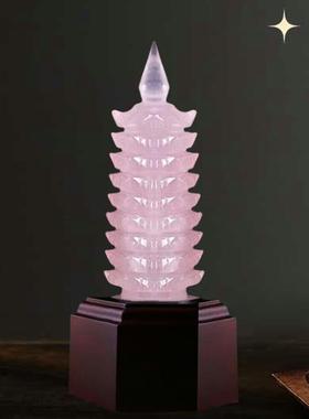 天然粉水文昌塔79层1层3层白紫黄色水晶宝晶塔ODS办公室学生书房