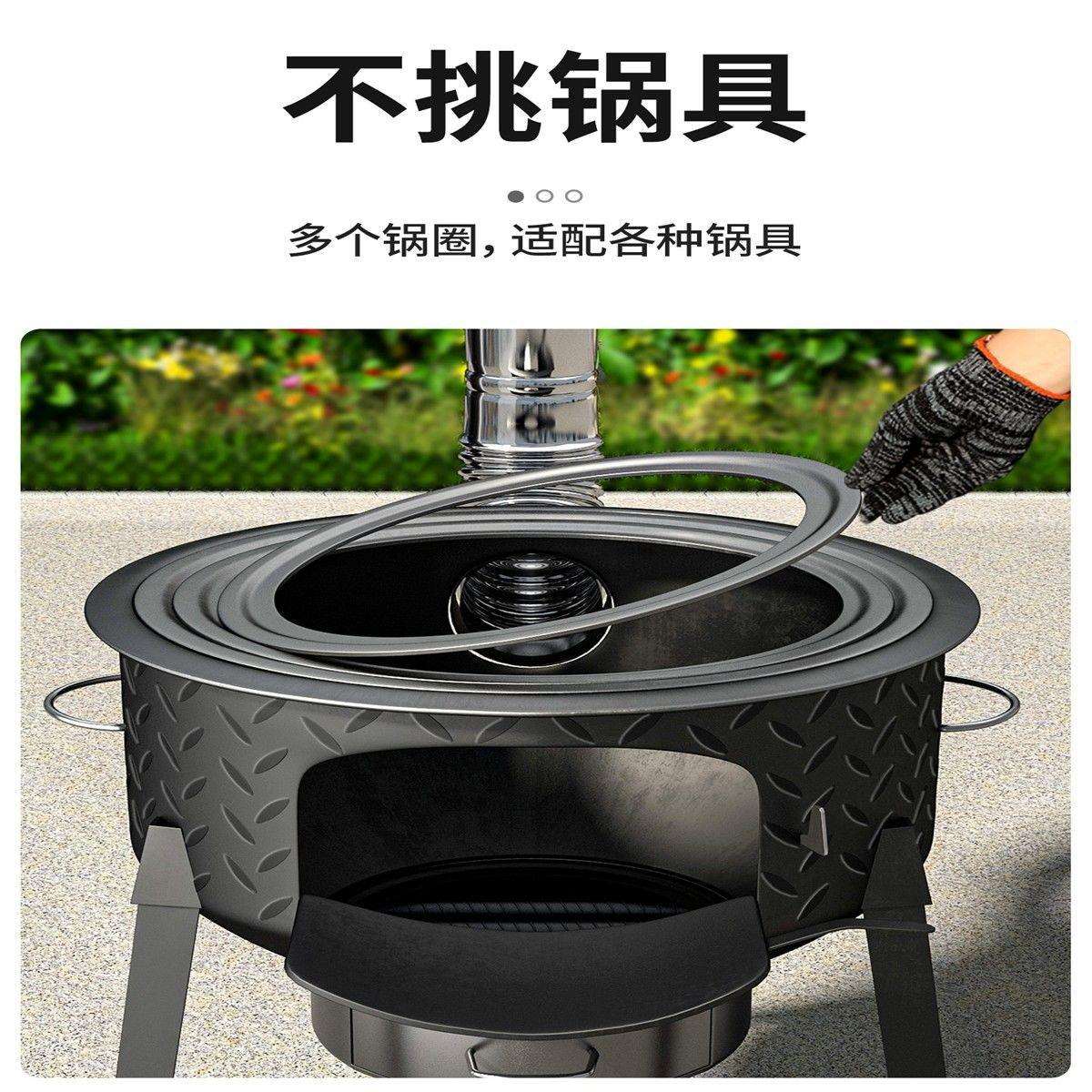 柴灶新款农村家用柴炉烧木柴移动灶大锅台户外野营炉具子地锅