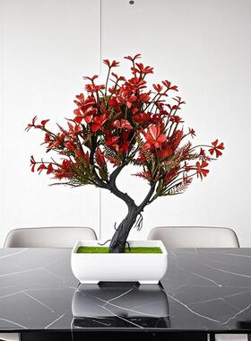 跨境仿真绿植摆件假花装饰客厅玄关摆件塑料花盆栽小盆景仿真花卉