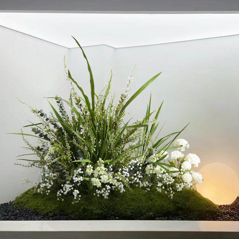 仿真草丛绿植造景摆件室内软装花草植物橱窗摄影花艺仿生苔藓插花