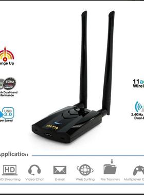 台湾製造 ALFA AWUS036ACH RTL8812AU 网卡 BT5 Kali Linux MAC拉车