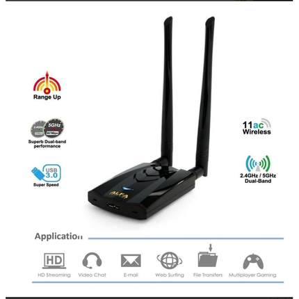 台湾製造 ALFA AWUS036ACH RTL8812AU 网卡 BT5 Kali Linux MAC拉车