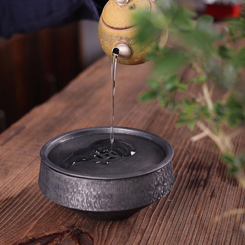 批发老锡壶承日式复古干泡台茶盘功夫茶具建水养壶茶承托盘茶配件