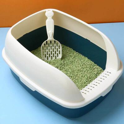 Cat Litter Box with Tray Mat Plastic Pet Cat Rabbit Pee Toil
