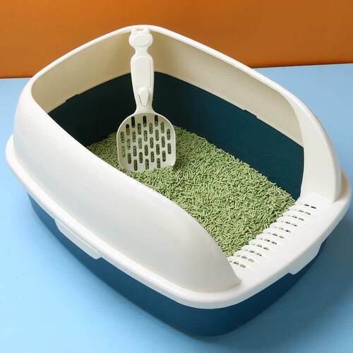 Cat Litter Box with Tray Mat Plastic Pet Cat Rabbit Pee Toil
