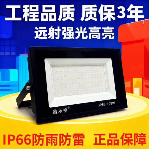 led投光灯射灯室外防水强光超亮工地工厂房探照灯户外照明灯300W
