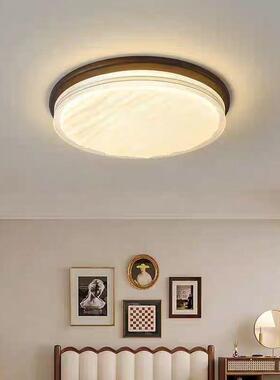 式古吸顶灯卧书室灯复古美式胡桃木纹房YSL3803A意式风中灯具法室